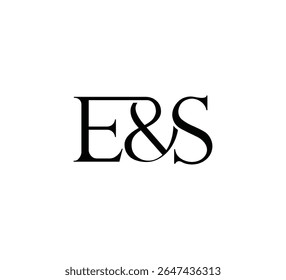 Initial Letter Logo. Ampersand Symbol. Logotype design. Simple Luxury Black Flat Vector ES