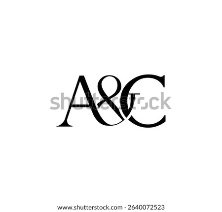 Initial Letter Logo. Ampersand Symbol. Logotype design. Simple Luxury Black Flat Vector AC