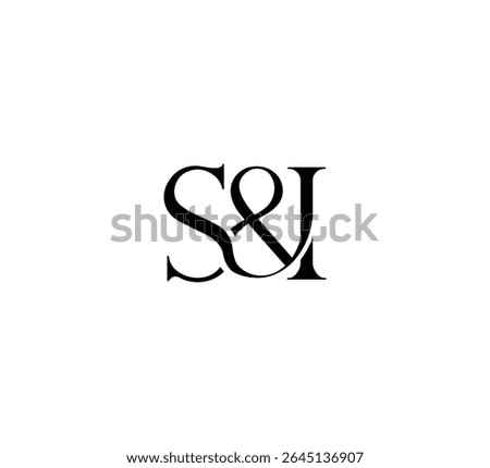 Initial Letter Logo. Ampersand Symbol. Logotype design. Simple Luxury Black Flat Vector SI