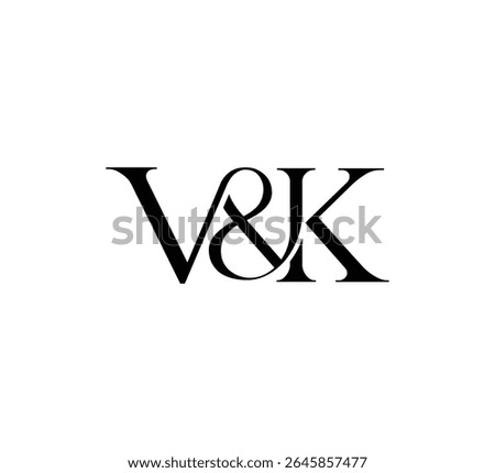 Initial Letter Logo. Ampersand Symbol. Logotype design. Simple Luxury Black Flat Vector VK