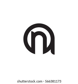 initial letter logo an, na, n inside a rounded lowercase black monogram