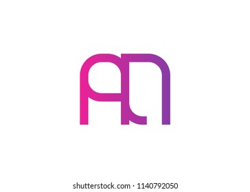 Initial letter logo AN, logo template