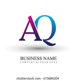 initial letter logo AQ colored red and blue, Vector logo design template elements for your business or company identity