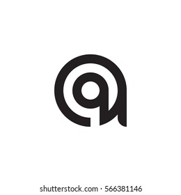 initial letter logo aq, qa, q inside a rounded lowercase black monogram