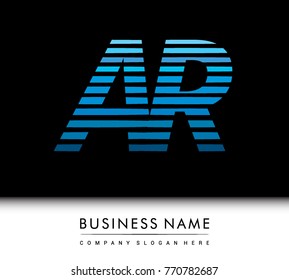 initial letter logo AR colored blue with striped compotition, Vector logo design template elements for your business or company identity
