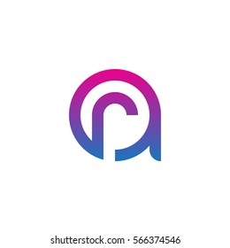 initial letter logo ar, ra, r inside a rounded lowercase blue purple