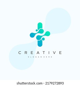 Initial Letter I Logo art. Blue Gradient Linear Rounded Style with Connected Liquid Dots . Usable for Business Science and Technology Logos. Flat Vector Logo Design Template Element.