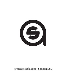initial letter logo as, sa, s inside a rounded lowercase black monogram