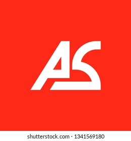 Initial letter logo AS, logo template