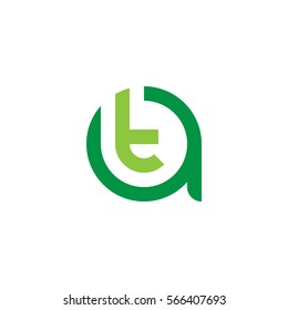 initial letter logo at, ta, t inside a rounded lowercase green flat