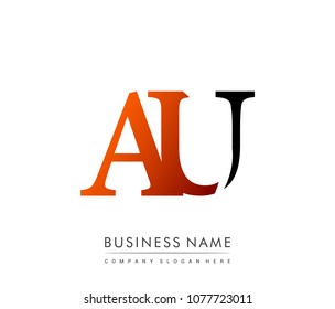 initial letter logo AU colored red and black, Vector logo design template elements for your business or company identity