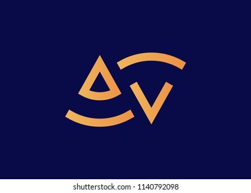 Initial letter logo AV, logo template