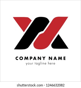 Initial letter logo. AV, VA vector logo template