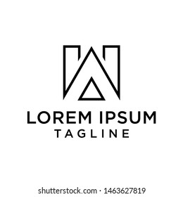 Initial letter logo AW, WA,  logo template