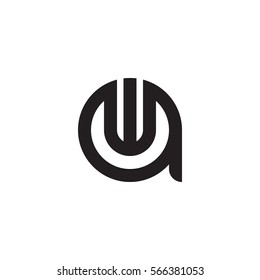 initial letter logo aw, wa, w inside a rounded lowercase black monogram