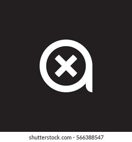 initial letter logo ax, xa, x inside a rounded lowercase white black background