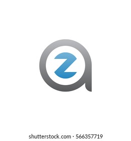 initial letter logo az, za, z inside a rounded lowercase blue black