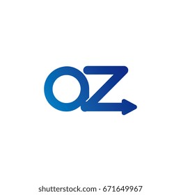 initial letter logo az, za, z, arrow rounded lowercase blue