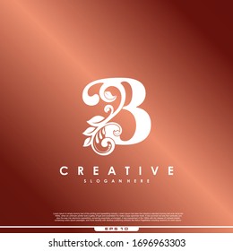 Initial letter logo B luxury beauty flourishes.
