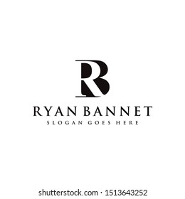 Initial letter logo B and R, RB BL monogram logo icon on white background