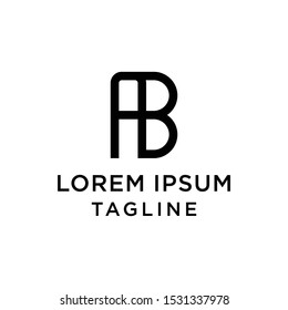 initial letter logo BA, AB logo template