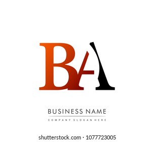 initial letter logo BA colored red and black, Vector logo design template elements for your business or company identity