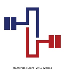 initial letter logo with barbell icon for graphic and web design