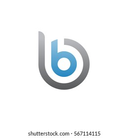 initial letter logo bb, b inside b rounded lowercase blue gray