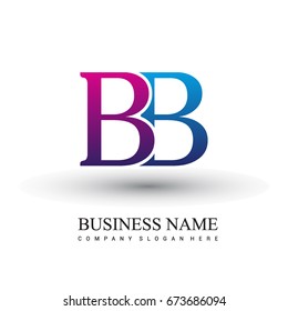 initial letter logo BB colored red and blue, Vector logo design template elements for your business or company identity