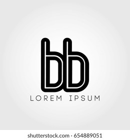 initial letter logo bb outline lowercase black logotype