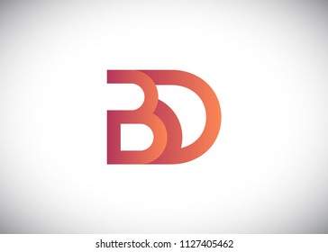 initial letter logo BD, DB, logo template