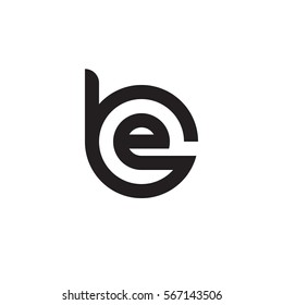 initial letter logo be, eb, e inside b rounded lowercase black monogram