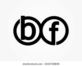 Initial letter logo bf lowercase related in circles black