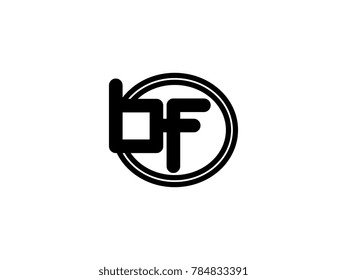 Initial letter logo bf lowercase in a black oval circle
