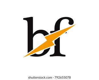 Initial letter logo bf lowercase thunder vector design