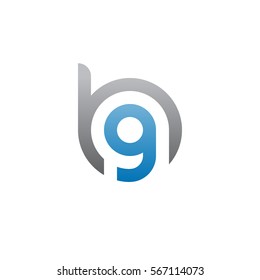initial letter logo bg, gb, g inside b rounded lowercase blue gray