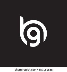 initial letter logo bg, gb, g inside b rounded lowercase white black background