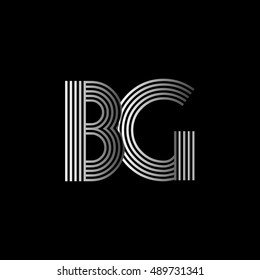 Initial letter logo BG linked white colored, isolated in black background. Vector design template elements for company identity.