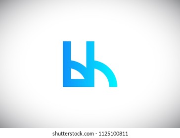 initial letter logo bh, hb, logo template