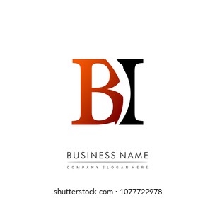 initial letter logo BI colored red and black, Vector logo design template elements for your business or company identity