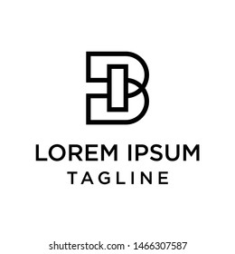 initial letter logo BI, IB logo template
