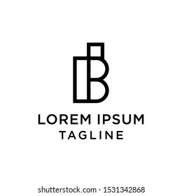 initial letter logo BI, IB logo template