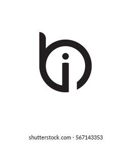 initial letter logo bi, ib, i inside b rounded lowercase black monogram