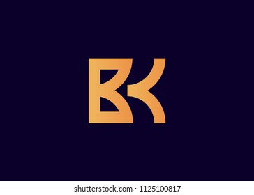 initial letter logo BK, KB, logo template