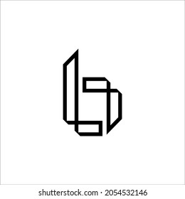 initial letter logo bl, lb, l inside b rounded lowercase