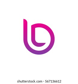 initial letter logo bl, lb, l inside b rounded lowercase purple pink