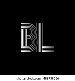 Initial letter logo BL linked white colored, isolated in black background. Vector design template elements for company identity.