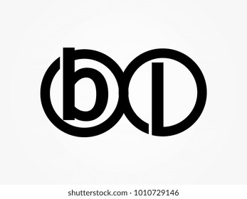 Initial letter logo bl lowercase related in circles black