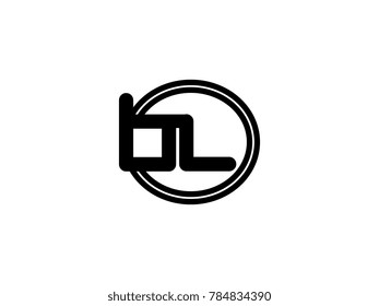 Initial letter logo bl lowercase in a black oval circle