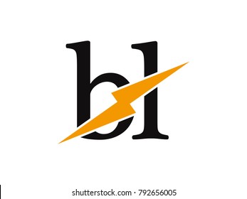 Initial letter logo bl lowercase thunder vector design